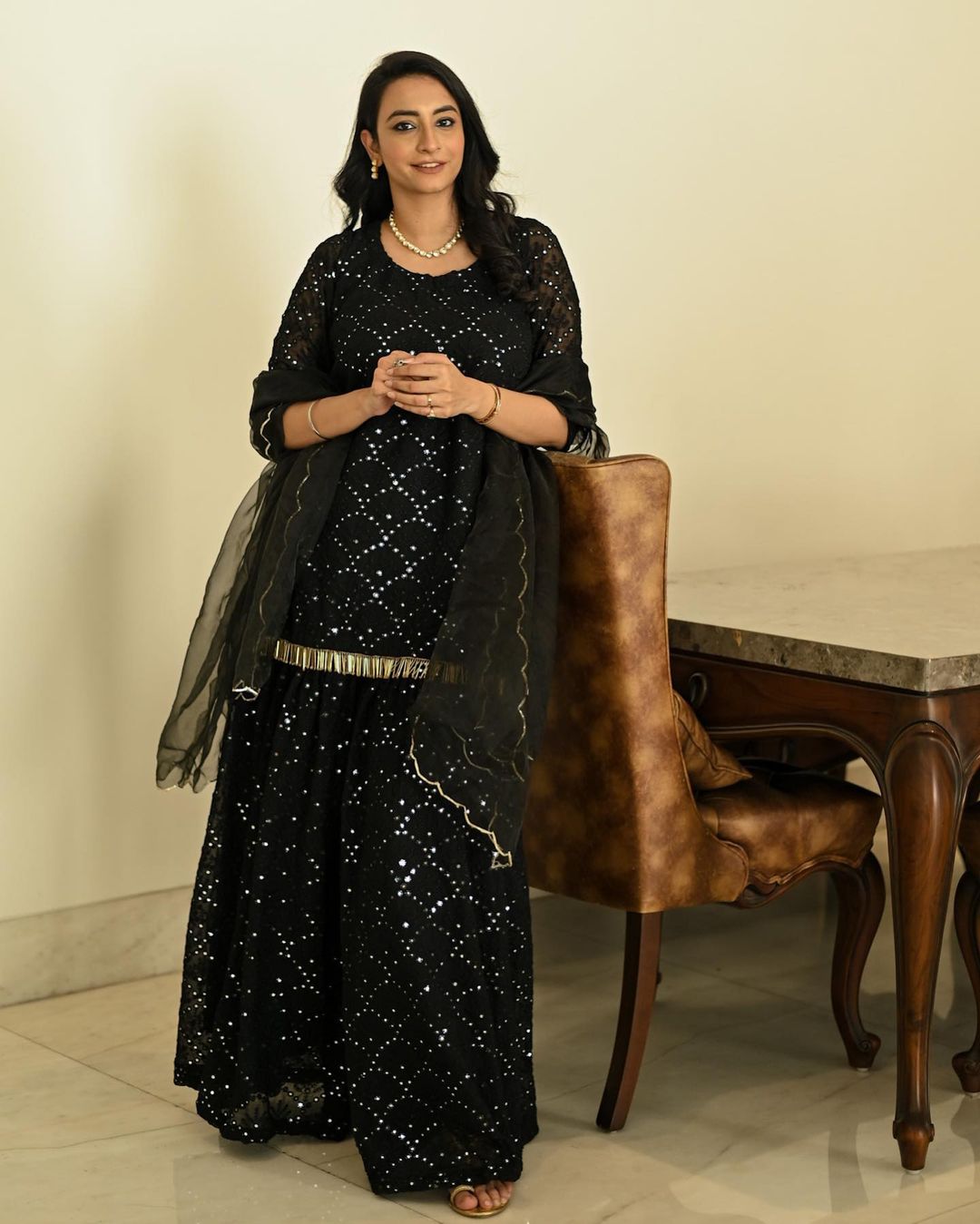 Rasna Bhasin in RaatRani Black Set Gulabo Jaipur