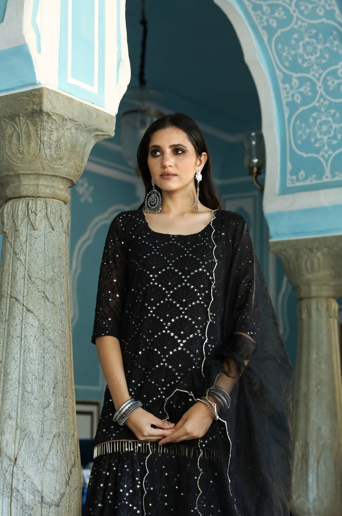 Rasna Bhasin in RaatRani Black Set Gulabo Jaipur