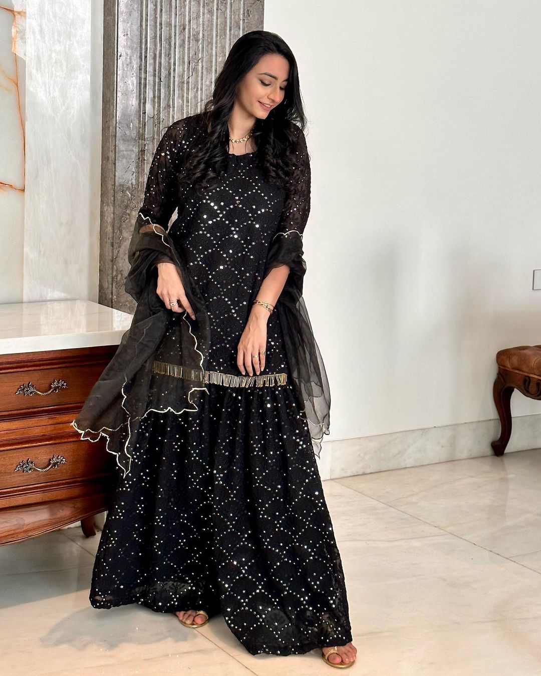 Rasna Bhasin in RaatRani Black Set Gulabo Jaipur