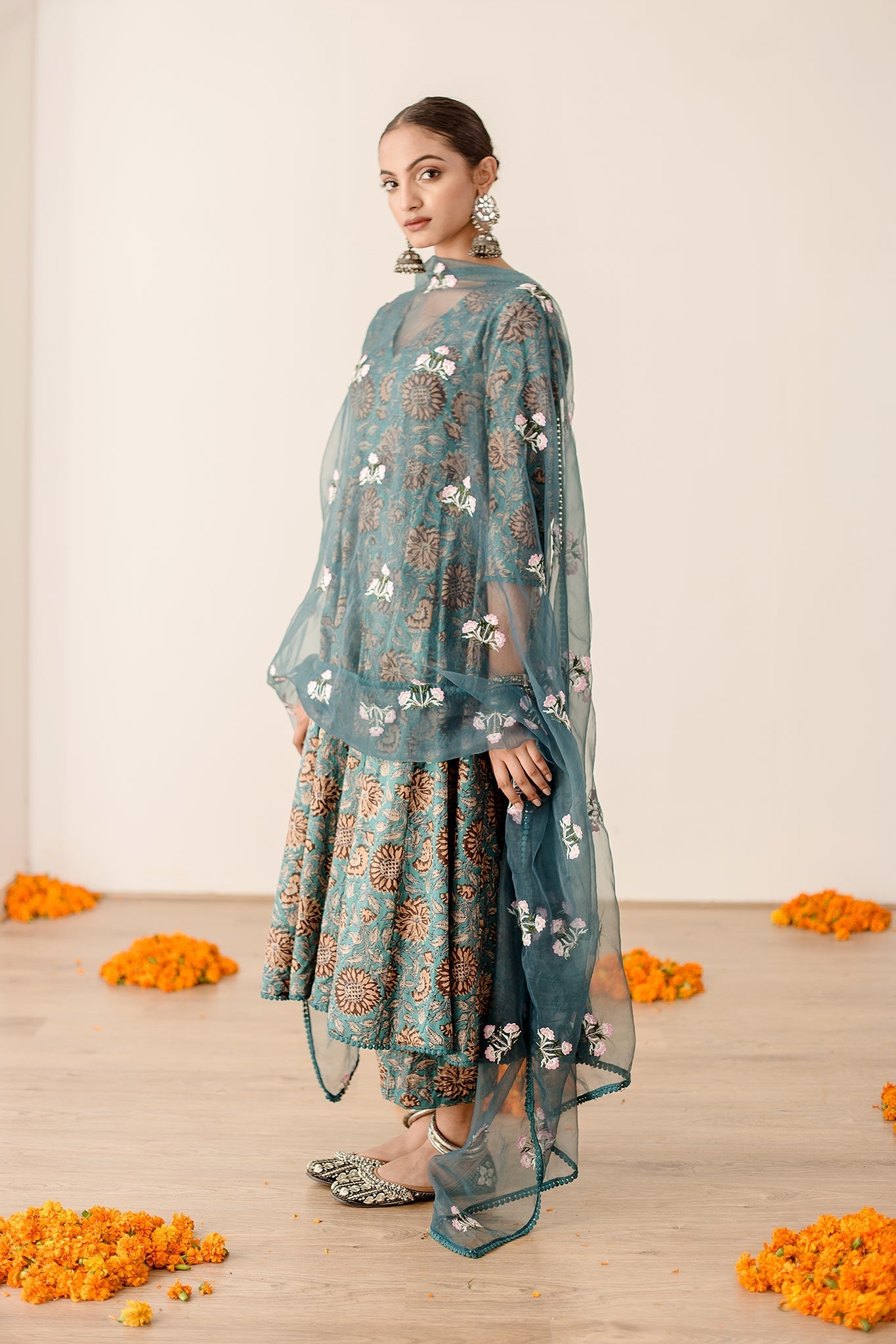 Rubal Green Anarkali Set Gulabo Jaipur