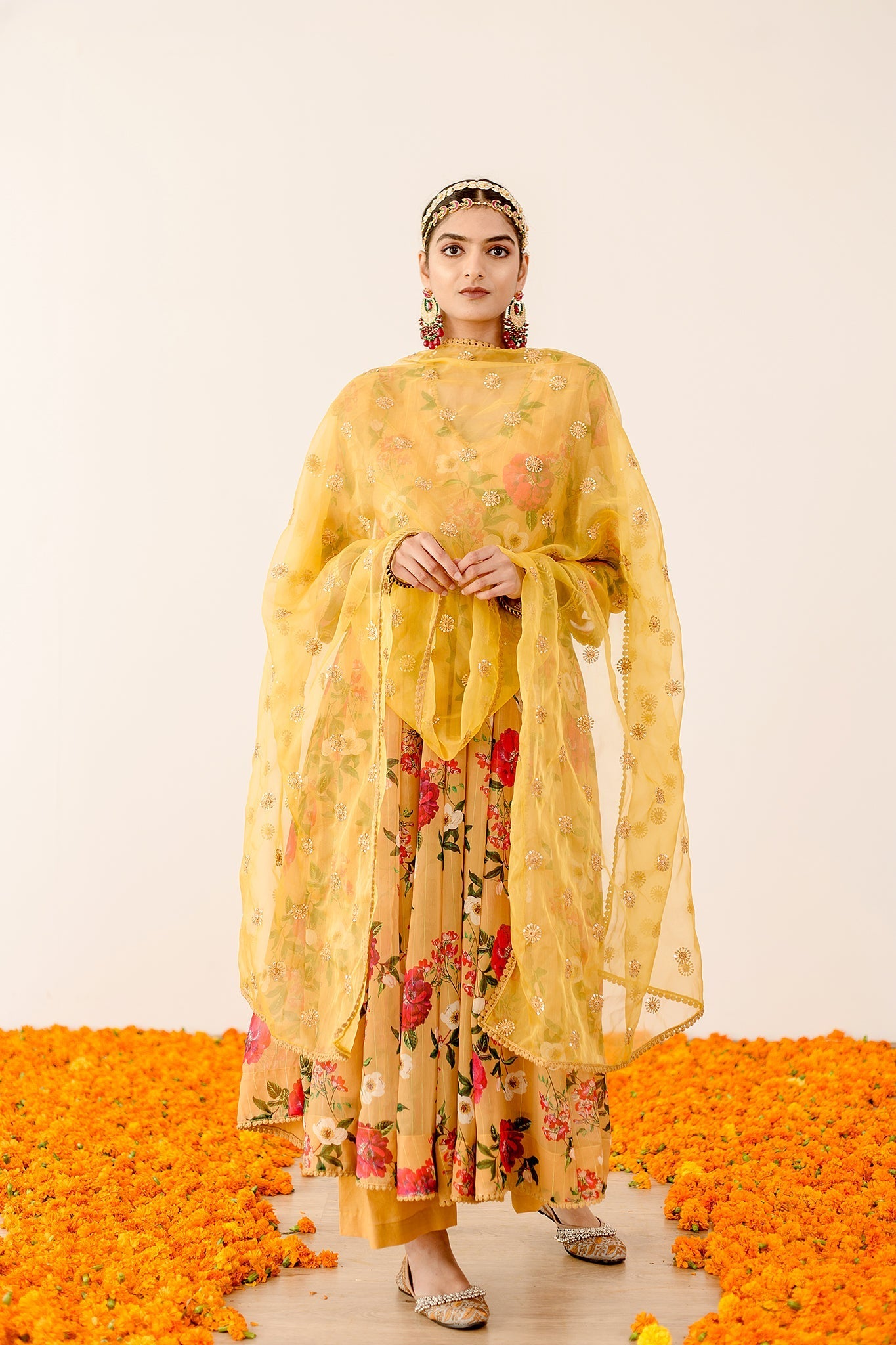 Ruby Yellow Anarkali Set Gulabo Jaipur