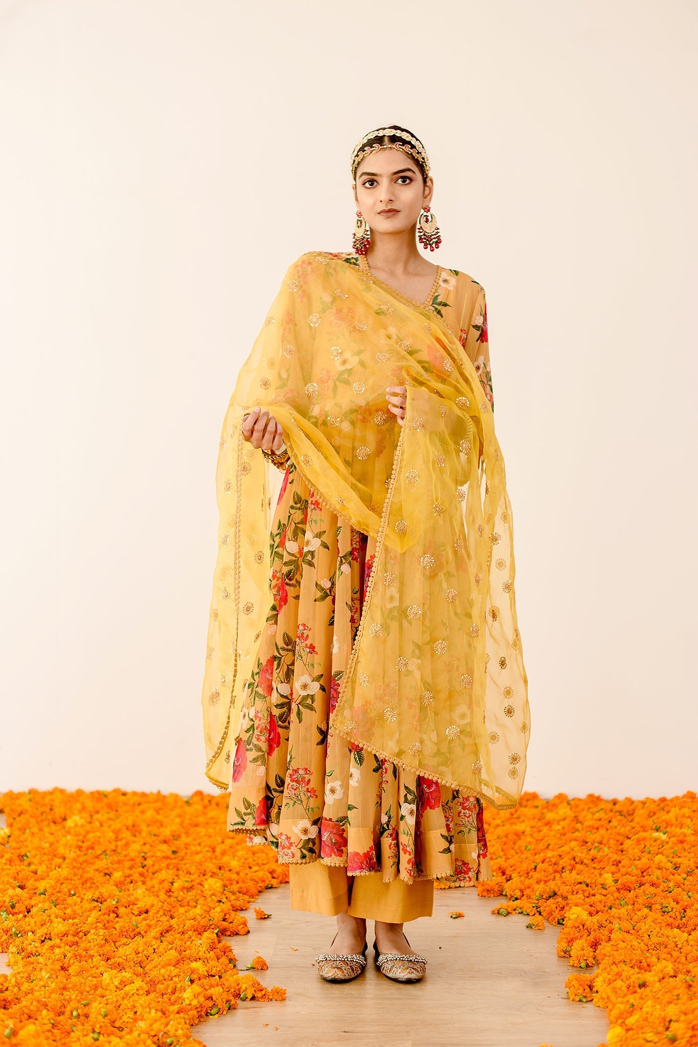 Ruby Yellow Anarkali Set Gulabo Jaipur