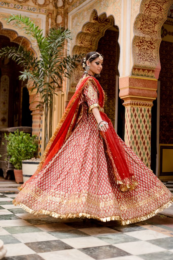 SHEHZADI RED LEHENGA SET Gulabo Jaipur