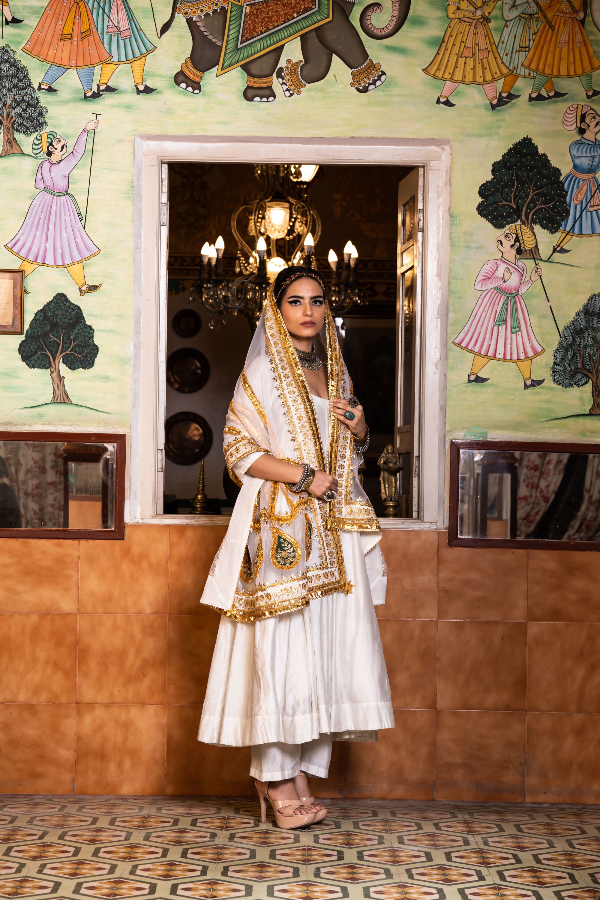 SHRI OFF WHITE ANARKALI SET Gulabo Jaipur