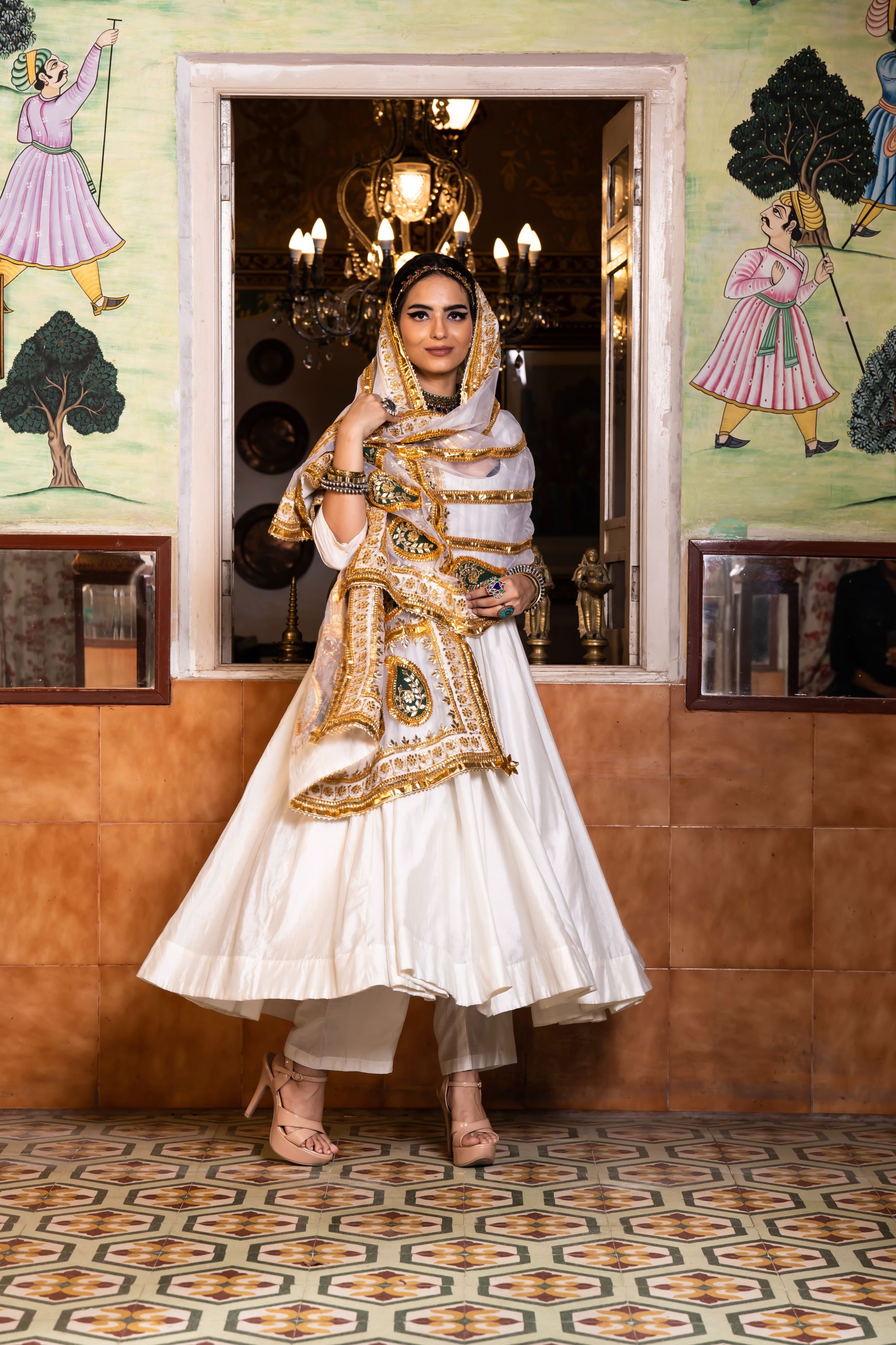 SHRI OFF WHITE ANARKALI SET Gulabo Jaipur