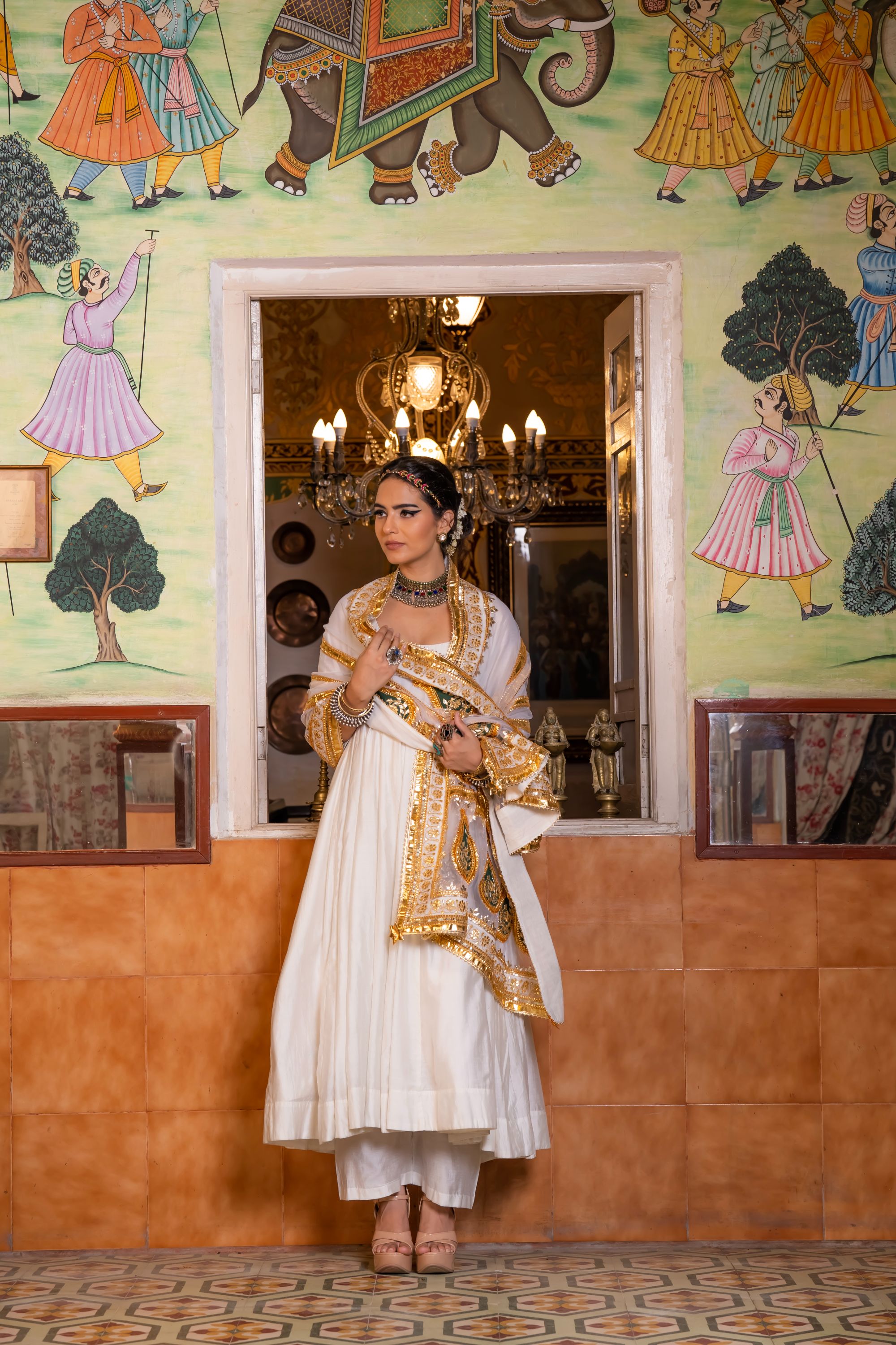 SHRI OFF WHITE ANARKALI SET Gulabo Jaipur