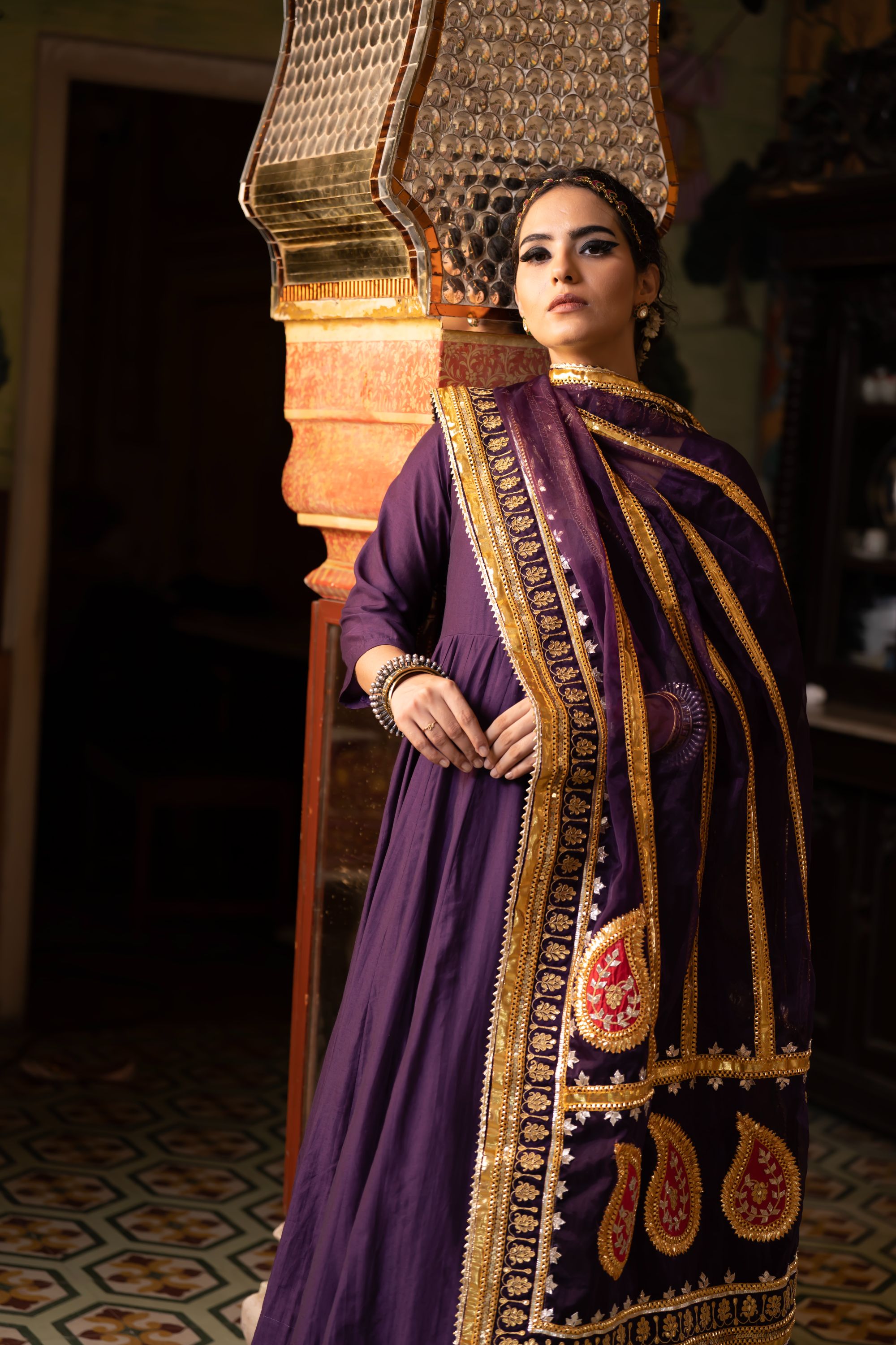 SHRI PURPLE ANARKALI SET Gulabo Jaipur