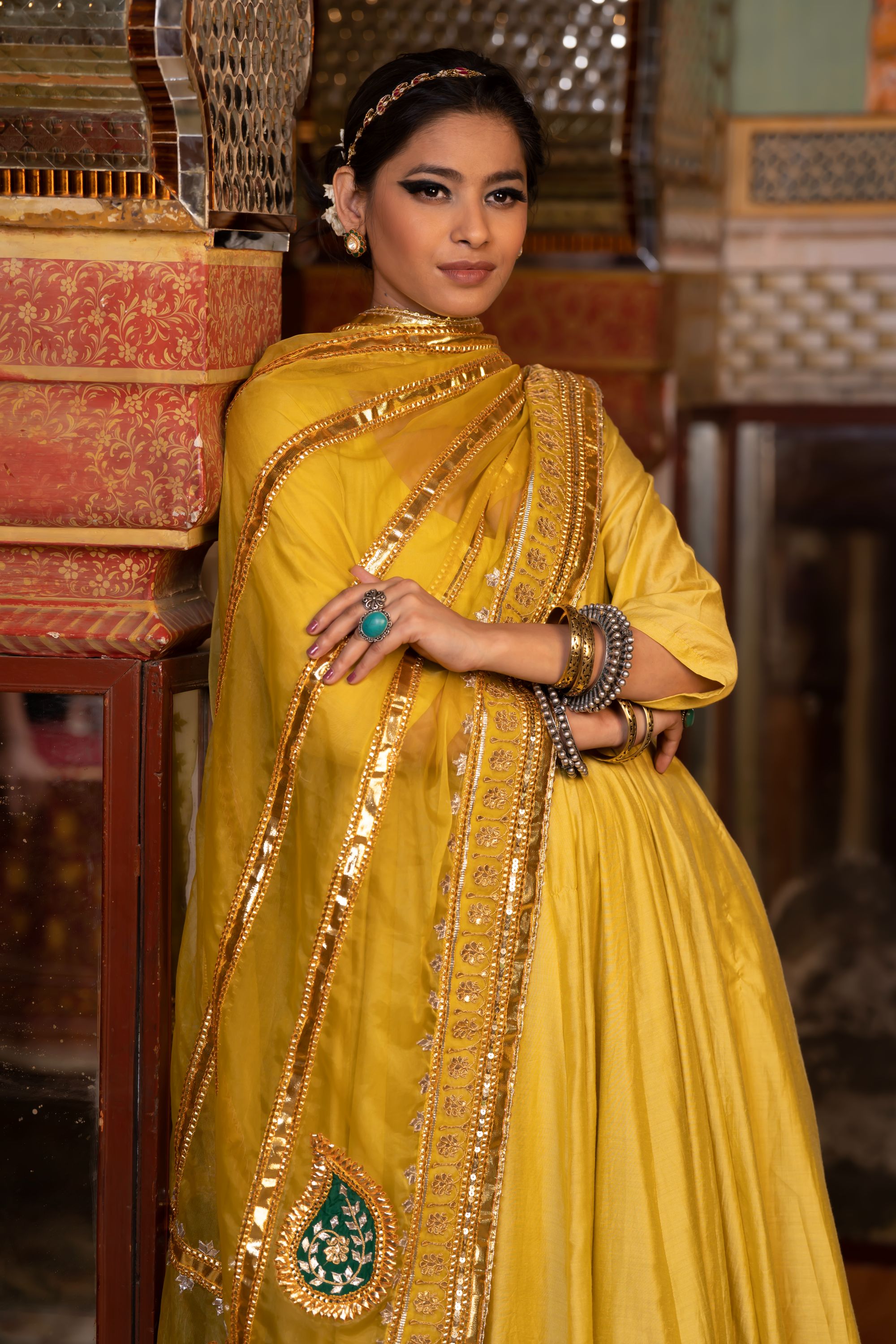 SHRI YELLOW ANARKALI SET Gulabo Jaipur