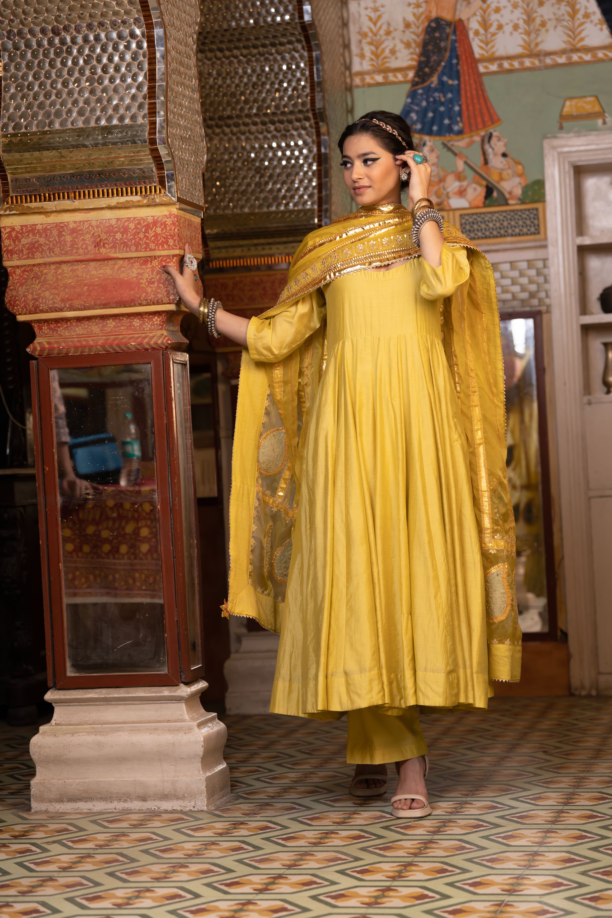 SHRI YELLOW ANARKALI SET Gulabo Jaipur