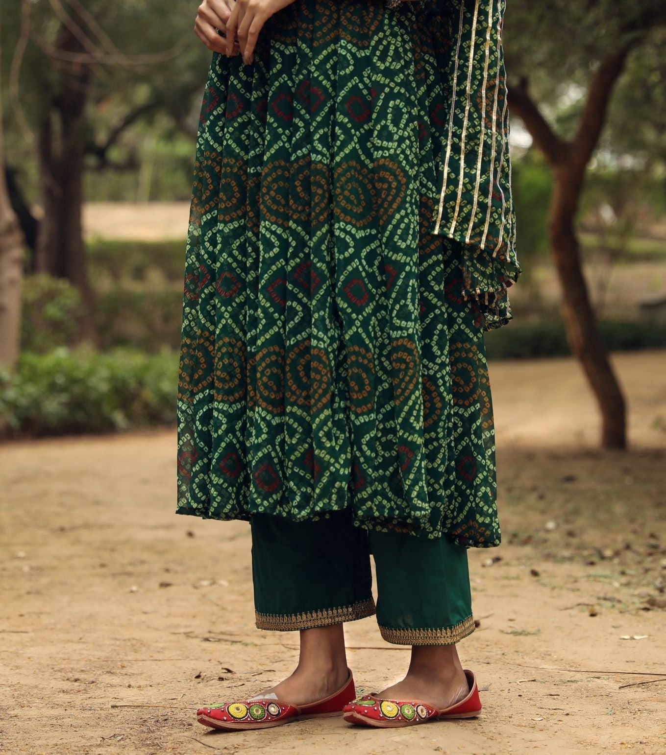 Sama Anarkali Green Set Gulabo Jaipur