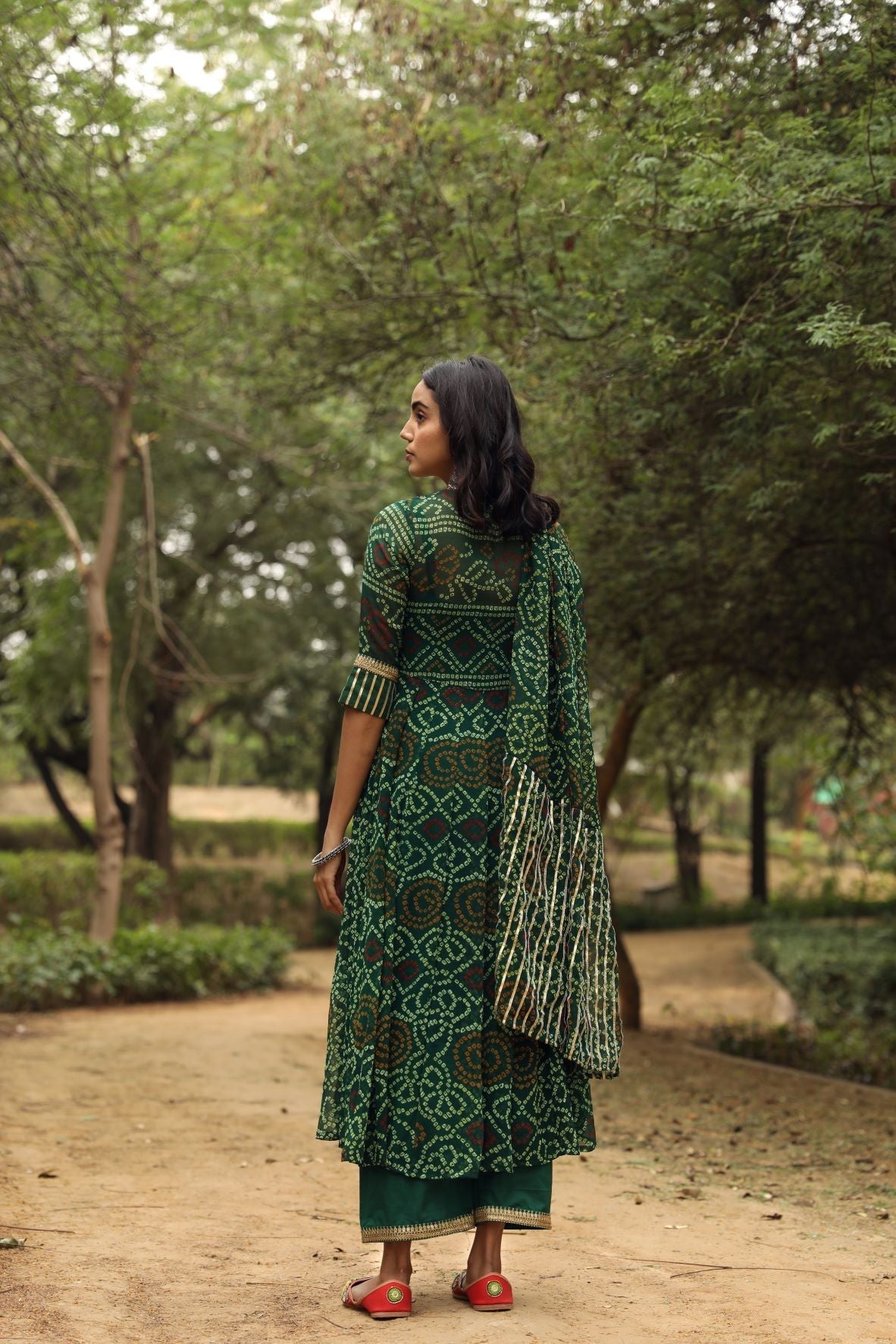 Sama Anarkali Green Set Gulabo Jaipur