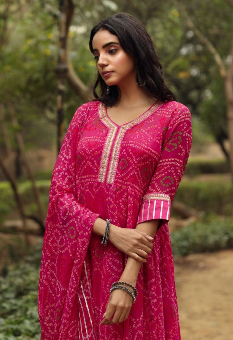 Sama Anarkali Pink Set Gulabo Jaipur