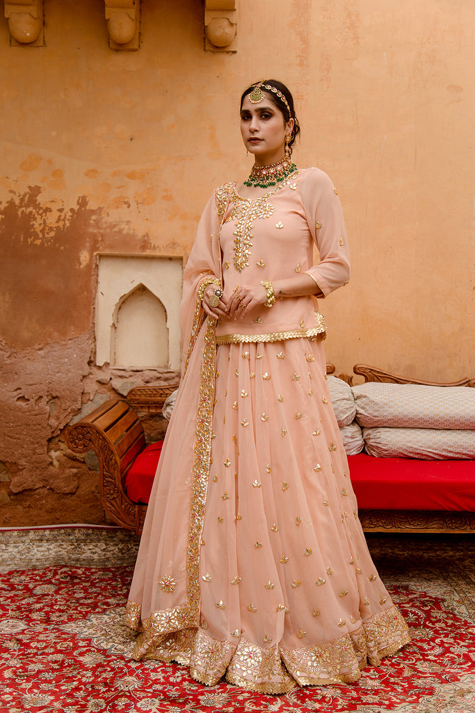 Shagun Peach Lehenga Gulabo Jaipur