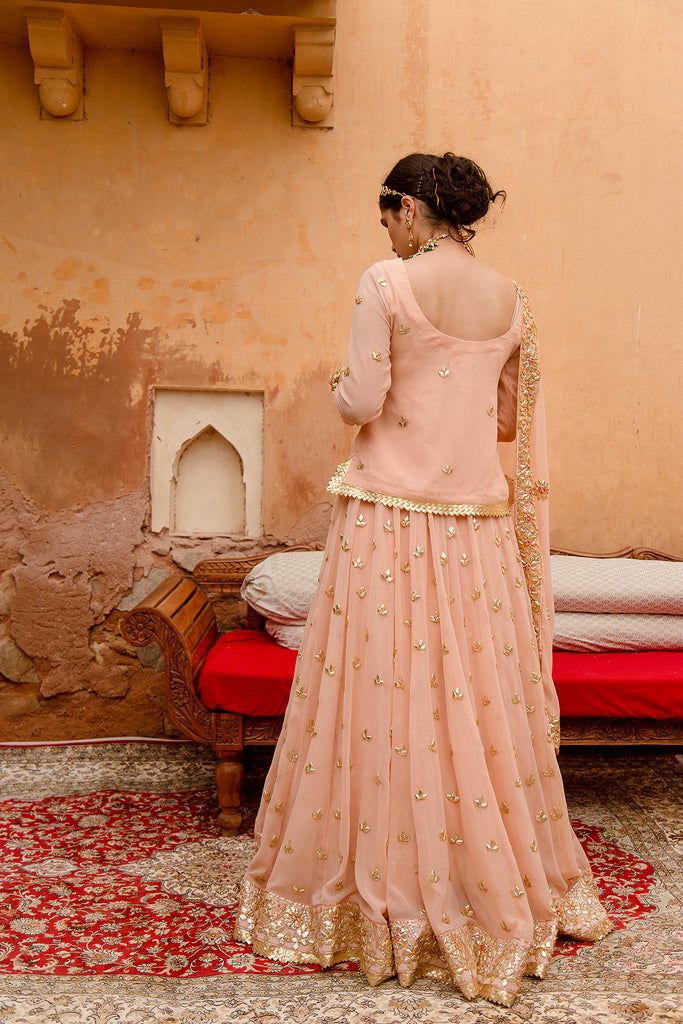 Shagun Peach Lehenga Gulabo Jaipur