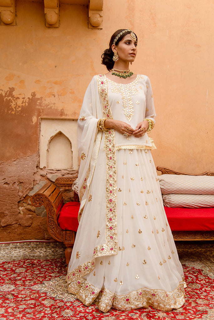 Shagun White Lehenga Gulabo Jaipur