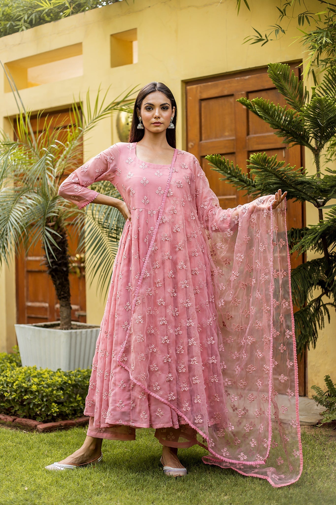 Suhana Peach Anarkali Set Gulabo Jaipur