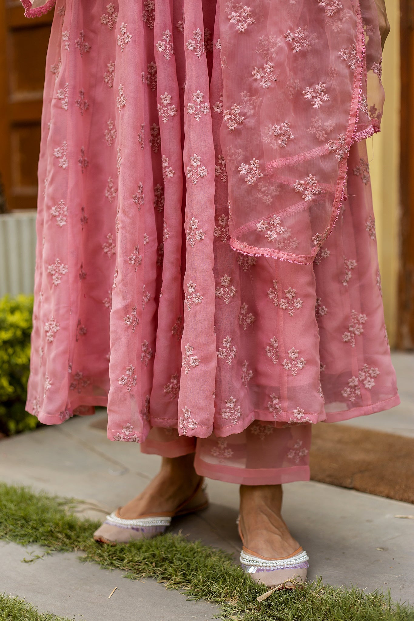 Suhana Peach Anarkali Set Gulabo Jaipur