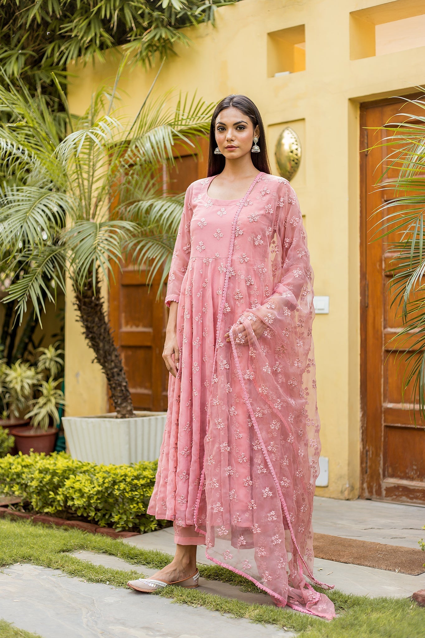 Suhana Peach Anarkali Set Gulabo Jaipur