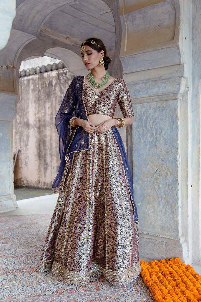 Swati Blue Lehenga Gulabo Jaipur