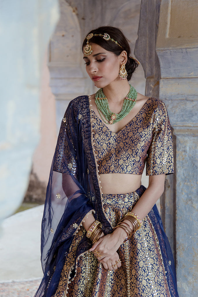 Swati Blue Lehenga Gulabo Jaipur