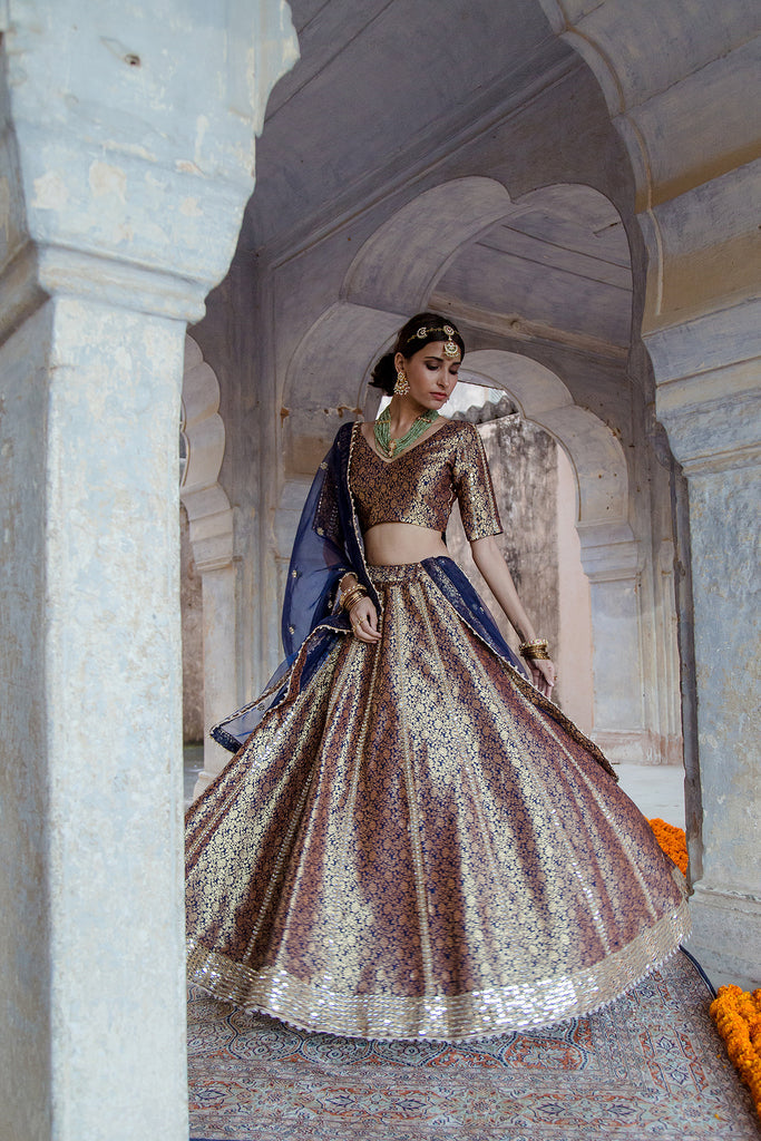 Swati Blue Lehenga Gulabo Jaipur