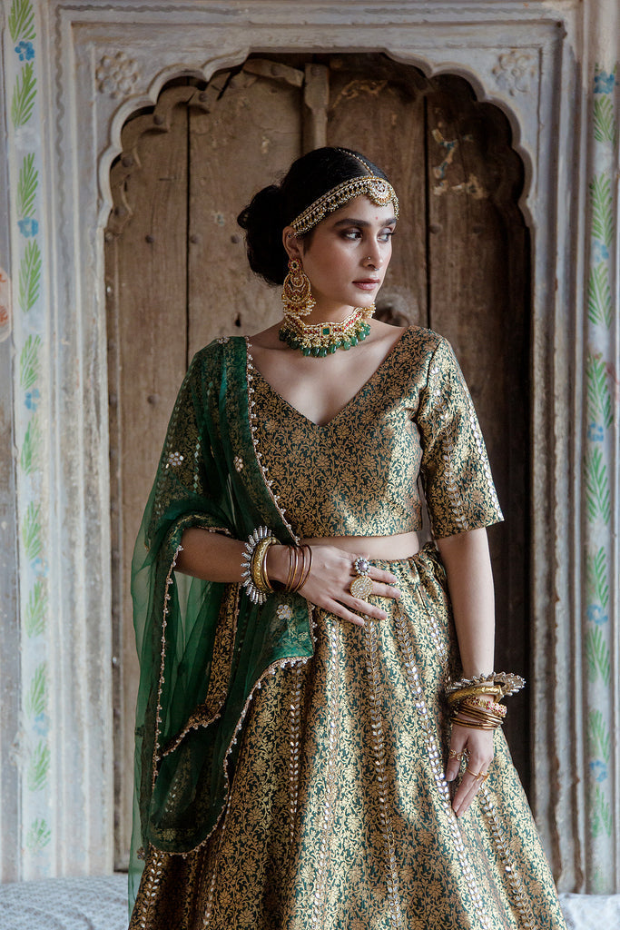 Swati Green Lehenga Gulabo Jaipur