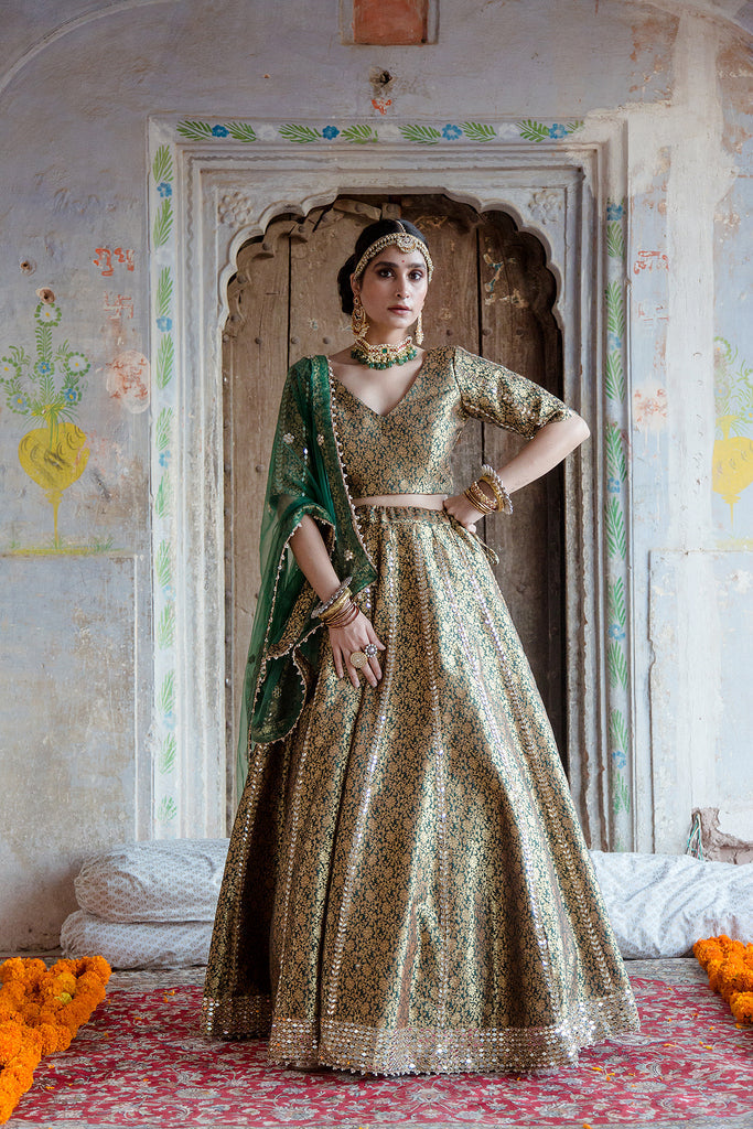 Swati Green Lehenga Gulabo Jaipur