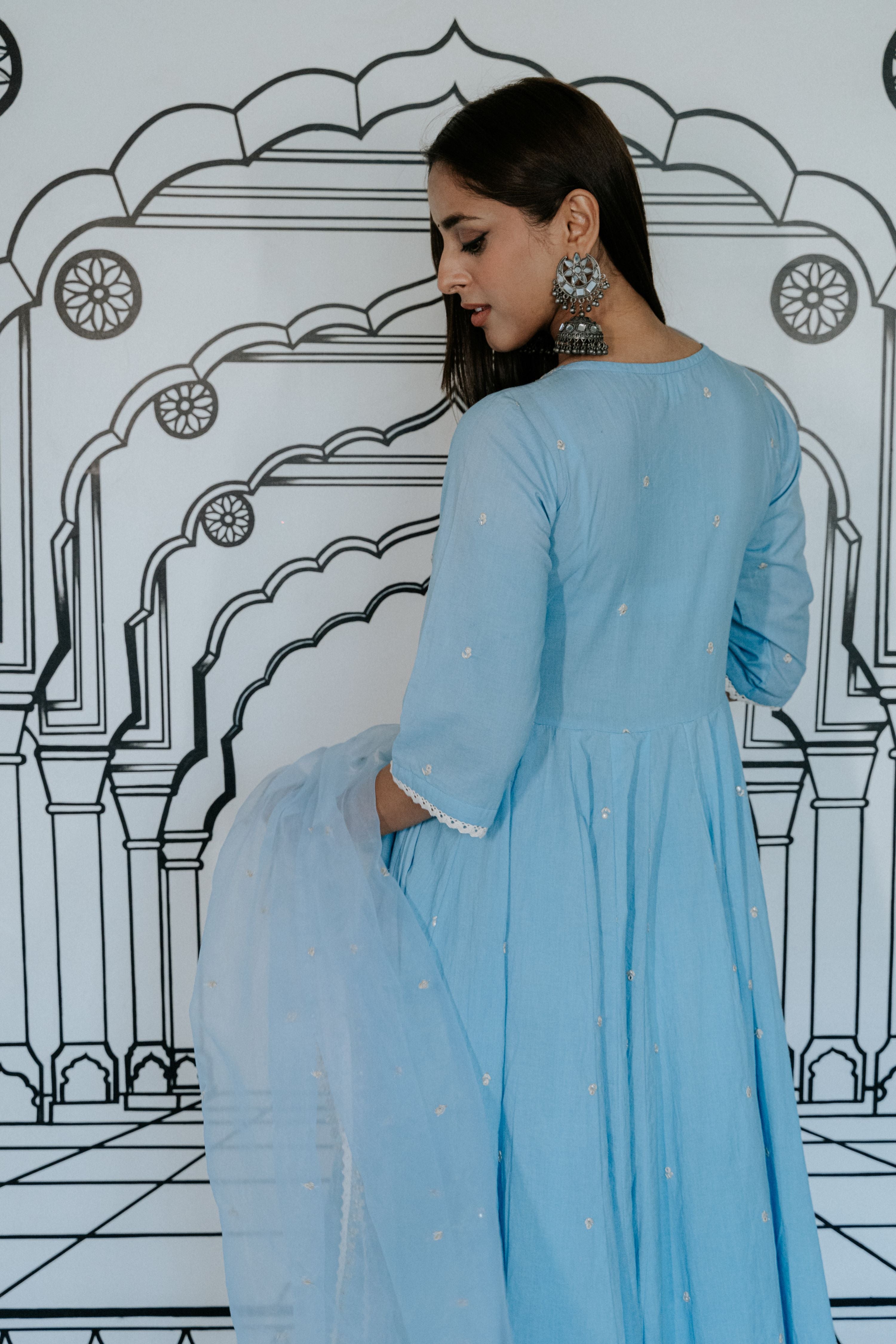 Rohee Blue Anarkali Set