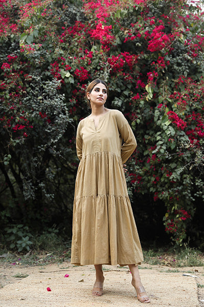 TIA BEIGE DRESS Gulabo Jaipur