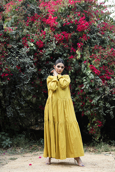 TIA MUSTARD DRESS Gulabo Jaipur