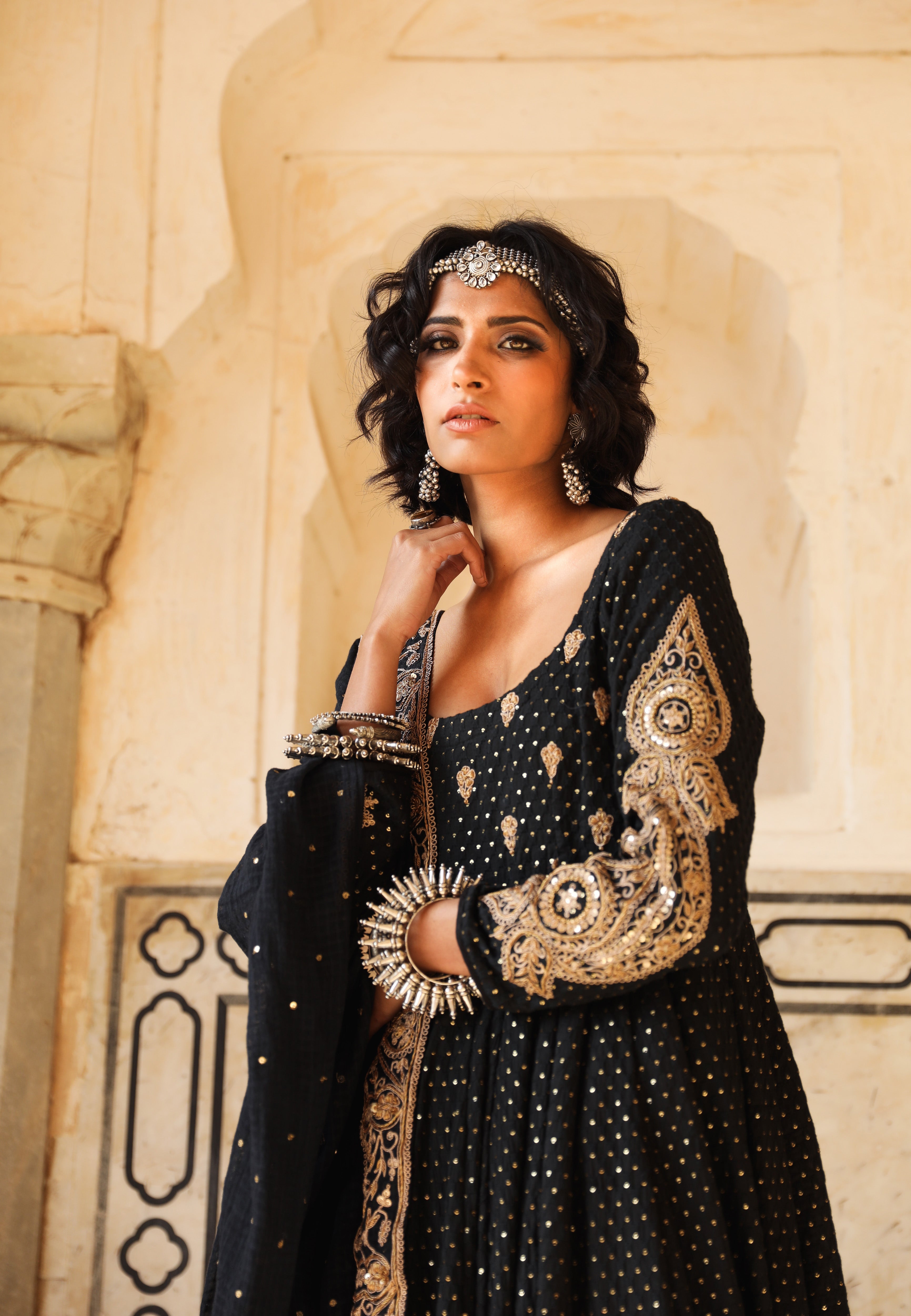 ZOHRA BLACK ANARKALI SET Gulabo Jaipur